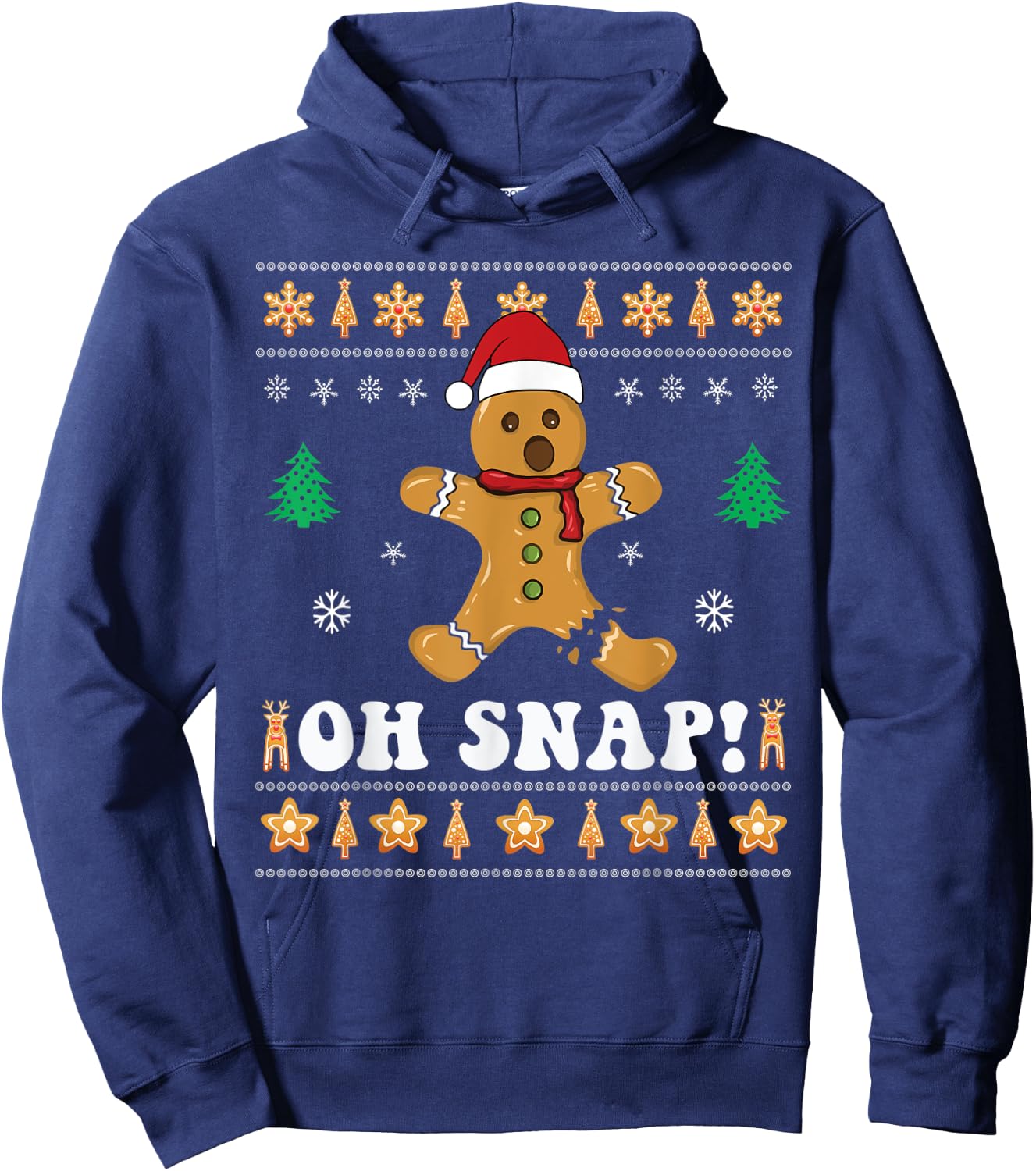 Gingerbread Christmas Oh Snap! Xmas Baking Baker Holiday Hoodie - Hoodie | Navy