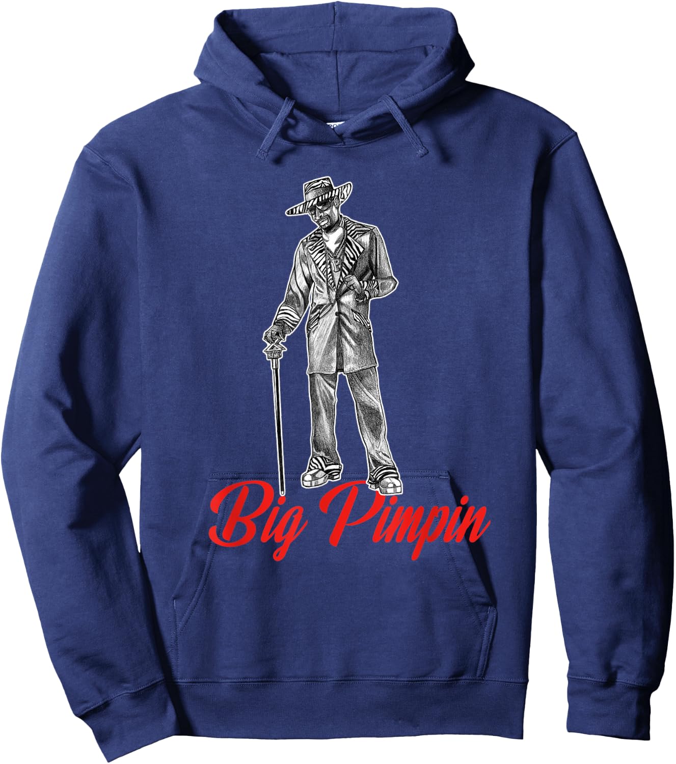 Big Pimpin 70's Style Nightlife Hoodie - Hoodie | Navy