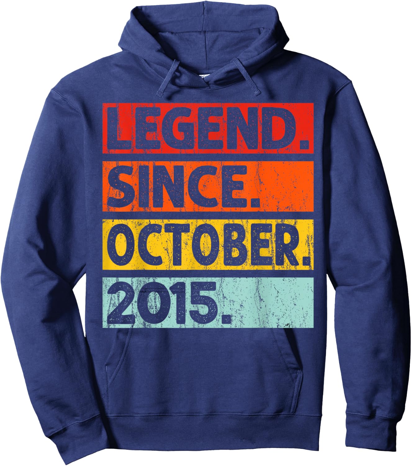 Legend Since October 2015 Vintage October 2015 Birthday Idea Hoodie - Hoodie | Navy