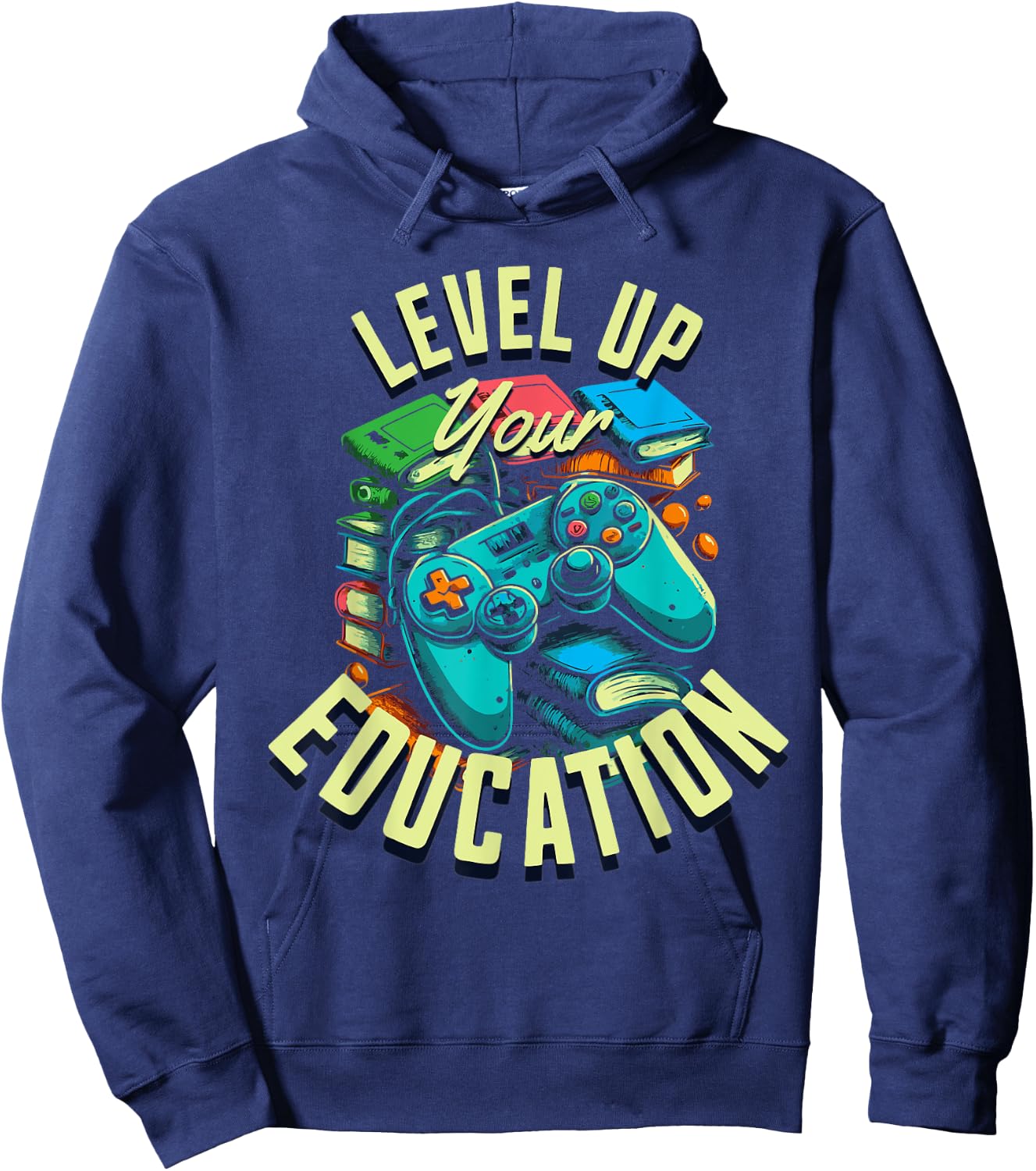Level Up Your Education - Gaming-Inspired Teacher Design Hoodie - Hoodie | Navy