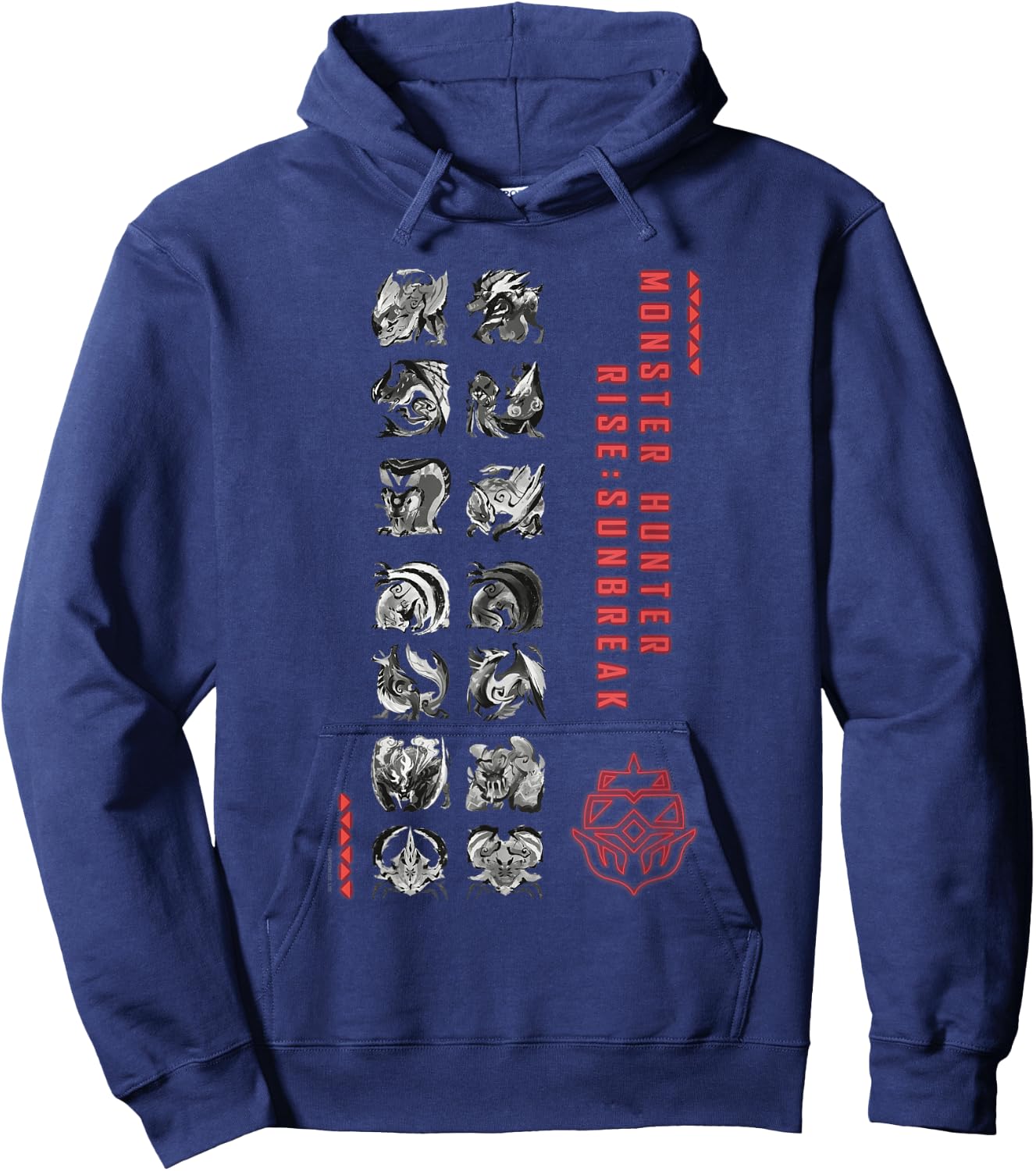 Monster Hunter Rise：SUNBREAK Gaming Design Small Hoodie - Hoodie | Navy