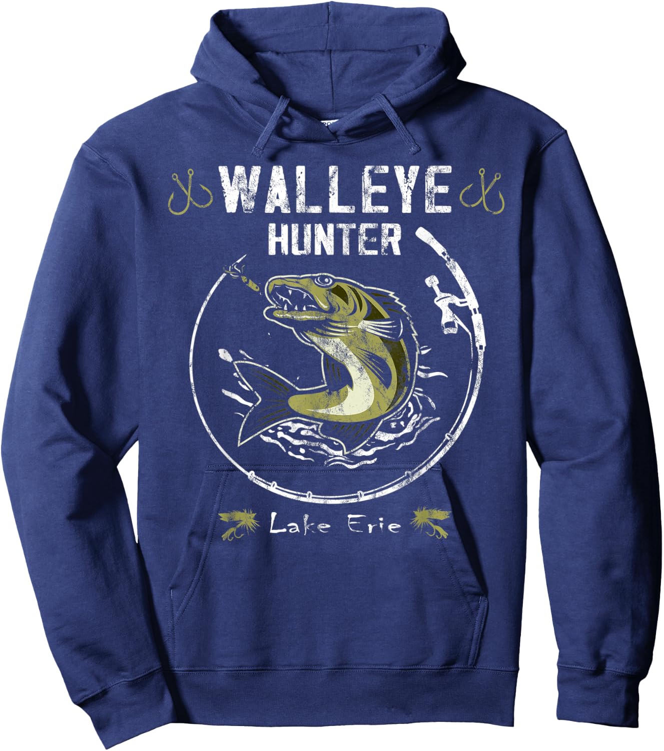 Lake Erie walleye fishing - Walleye hunter Hoodie - Hoodie | Navy