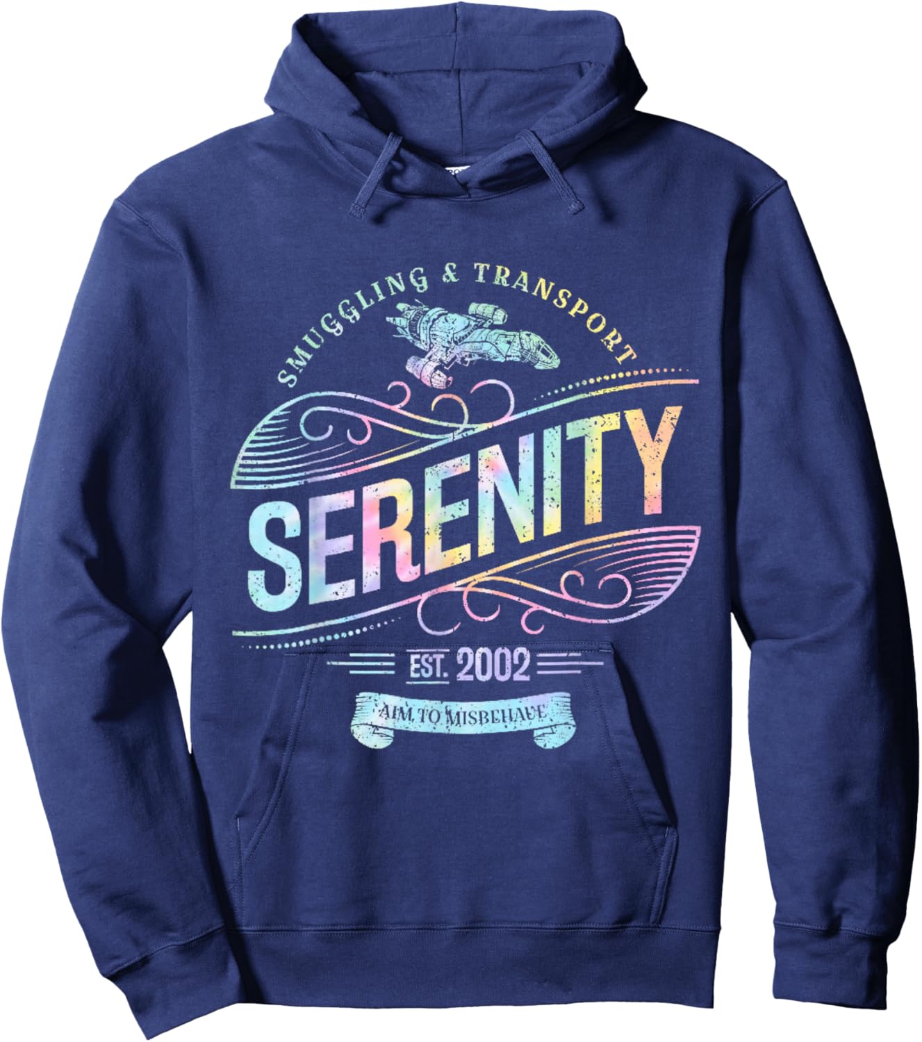 Vintage Serenity Smuggling And Transport Firefly Tie Dye Hoodie - Hoodie | Navy