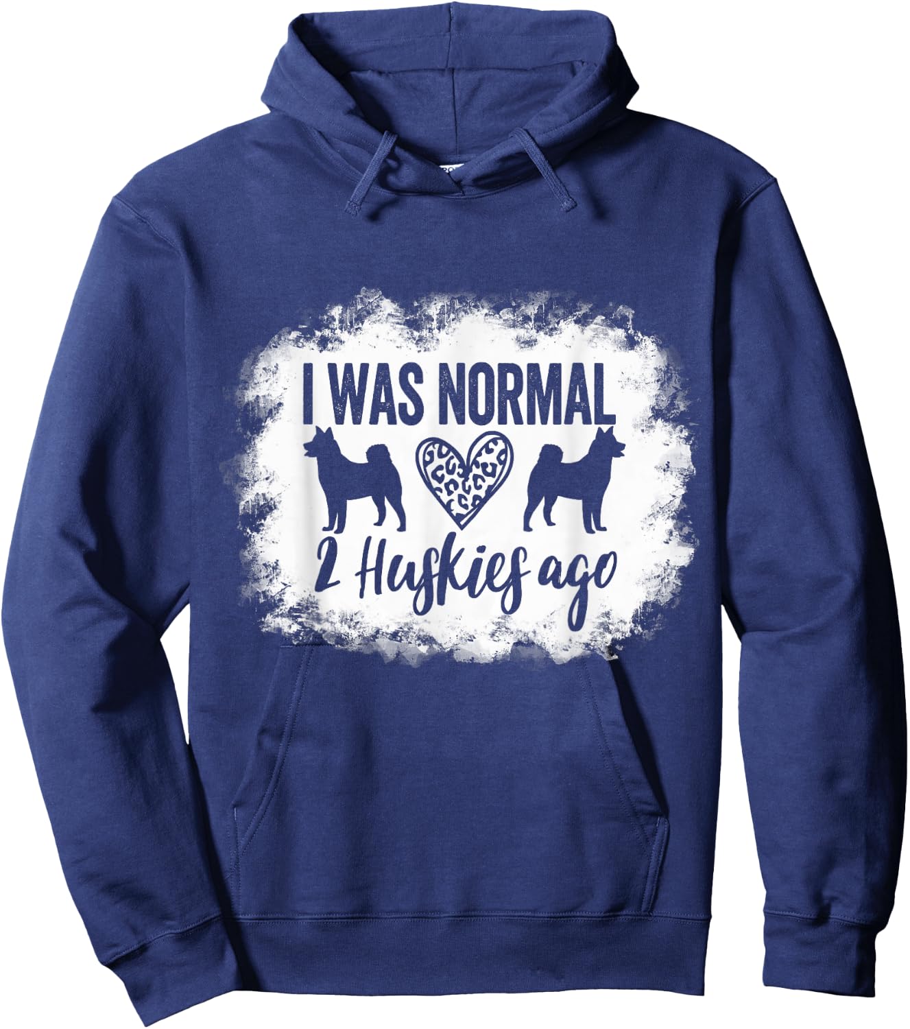 I Was Normal 2 Huskies ago Husky Mom Husky Dad Hoodie - Hoodie | Navy