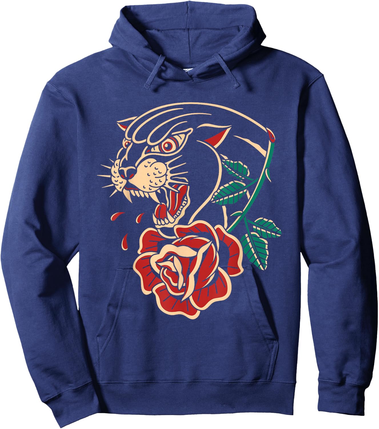 Panther Rose American Traditional Tattoo Ink Old School Hoodie - Hoodie | Navy