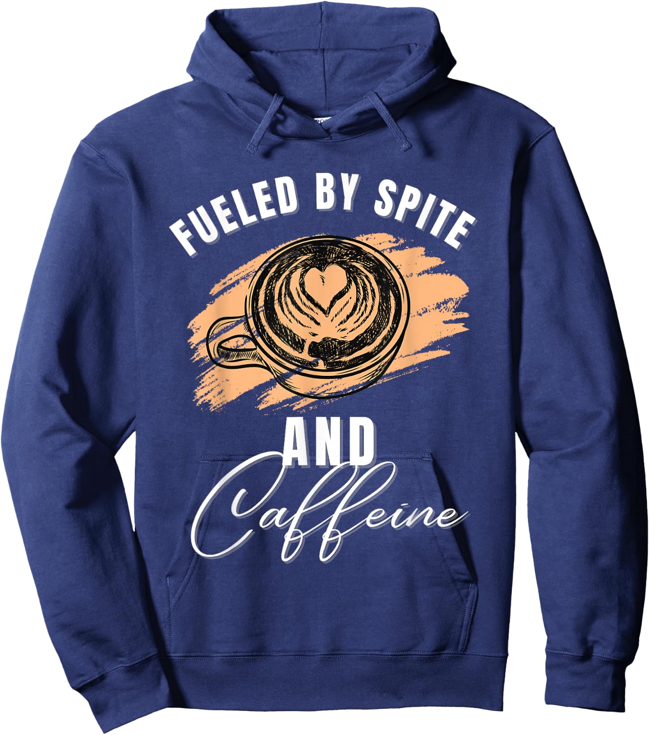 Vintage Fueled By Spite And Caffeine Funny Coffee Lover Hoodie - Hoodie | Navy