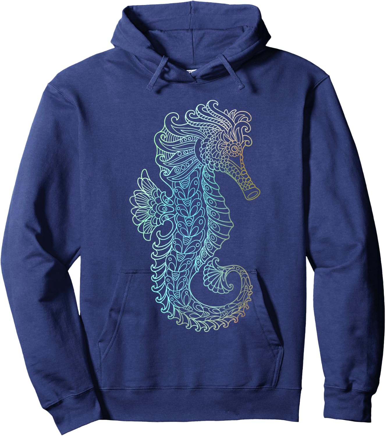Seahorse Aquatic Design - Underwater Sea Ocean Animal Lover Hoodie - Hoodie | Navy