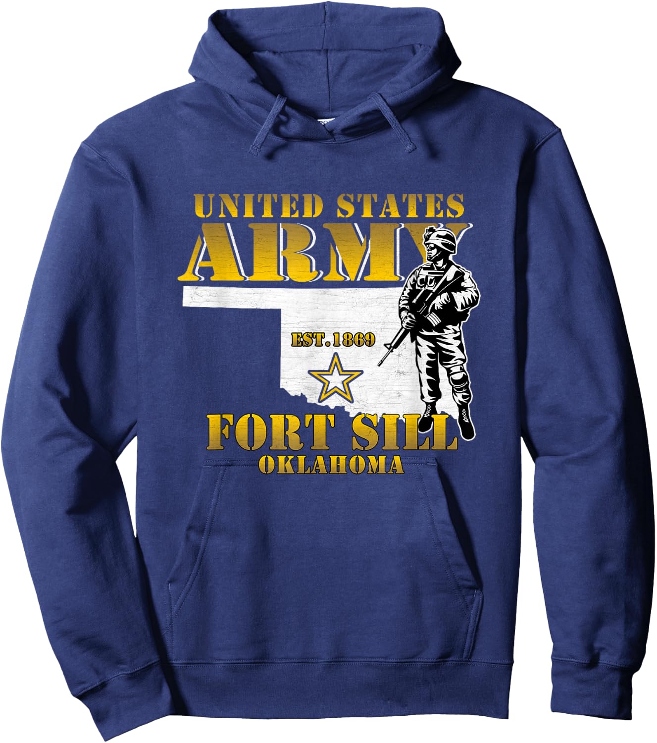 Fort Sill Oklahoma Us Army Base Ft Sill Veterans Vintage Hoodie - Hoodie | Navy