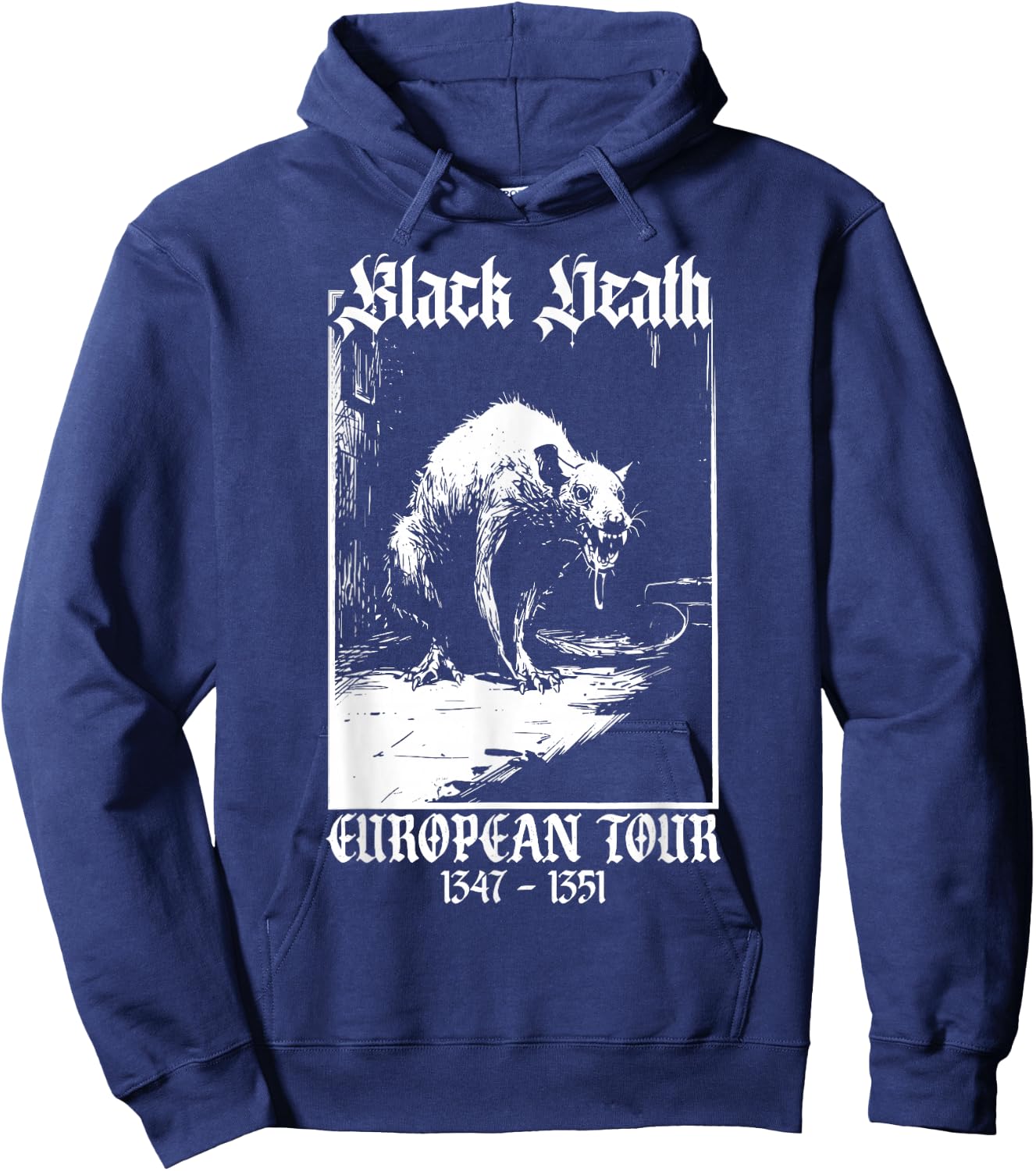 Black Death European Tour | Plague Rat Medieval History Goth Hoodie - Hoodie | Navy