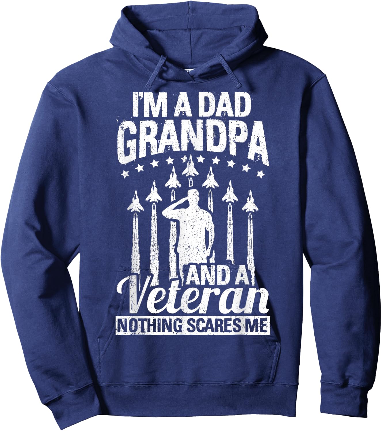 I'm A Dad Grandpa & Veteran Fathers Day Papa Grandpa Gift Hoodie - Hoodie | Navy