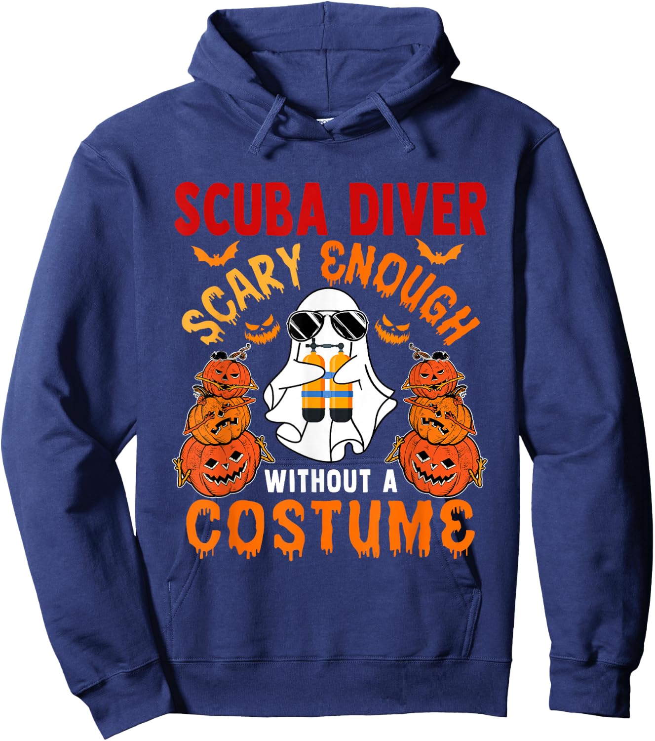 Scuba Diver Scary Enough Without A Costume Halloween Boo Hoodie - Hoodie | Navy