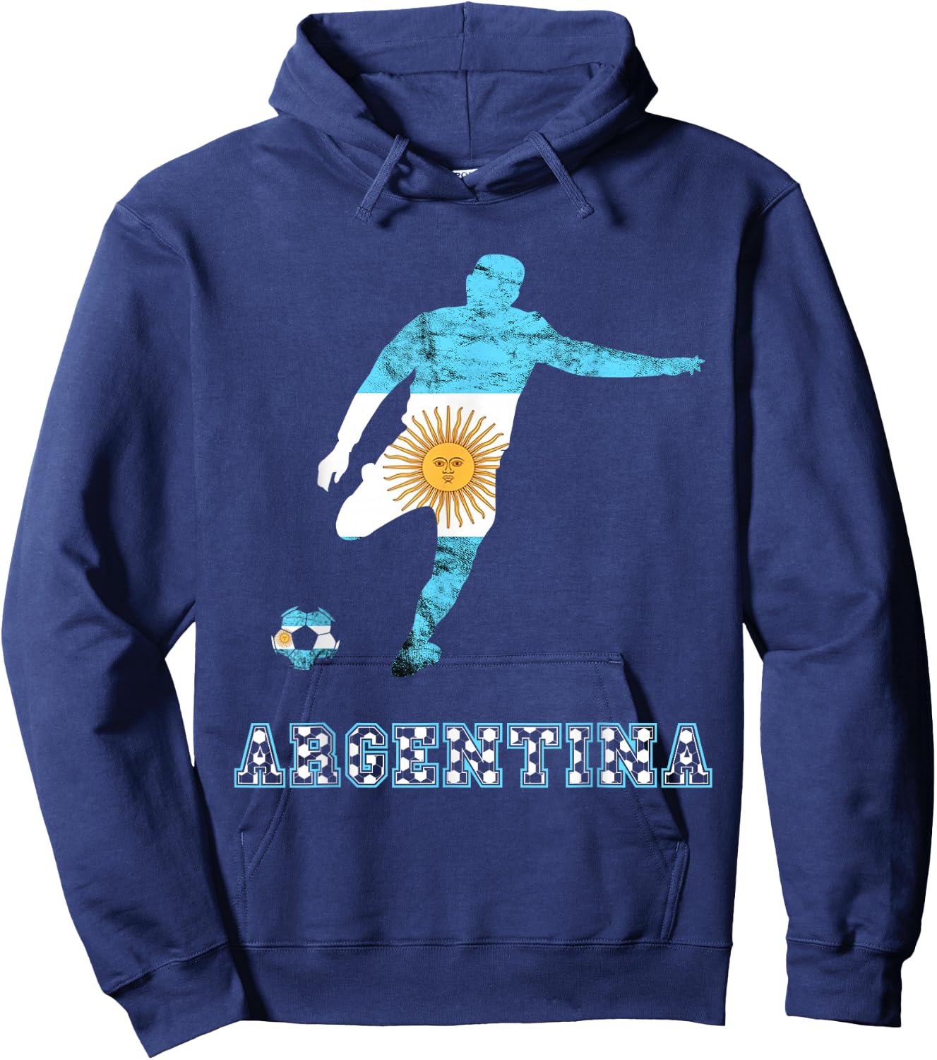 Argentina Argentina Soccer Player Sun Of May Argentina Flag Hoodie - Hoodie | Navy