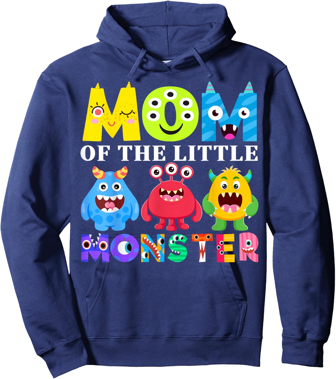 Mom Little Monster Kids 1st Birthday Party Family Monster Hoodie - Hoodie | Navy