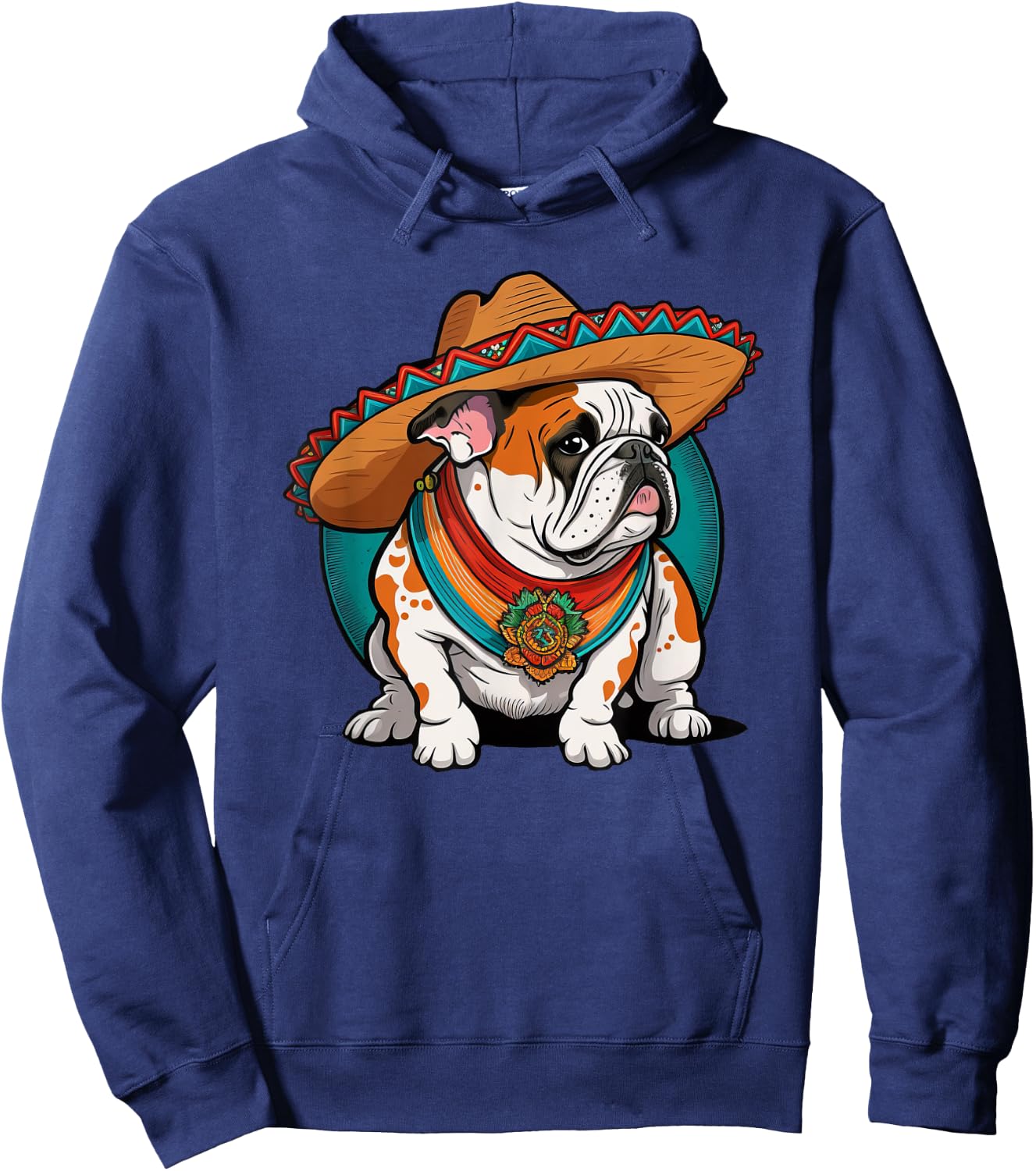 Hispanic Pride English bulldog with Sombrero Heritage Hoodie - Hoodie | Navy