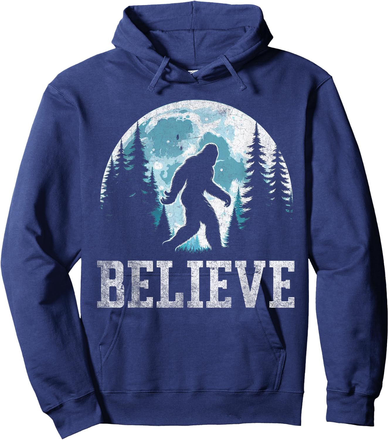 Funny Believe in Bigfoot Sasquatch Gifts Fathers Day BigFoot Hoodie - Hoodie | Navy