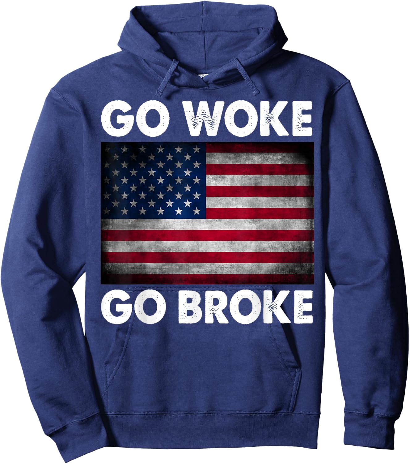 Go Woke Go Broke Hoodie - Hoodie | Navy