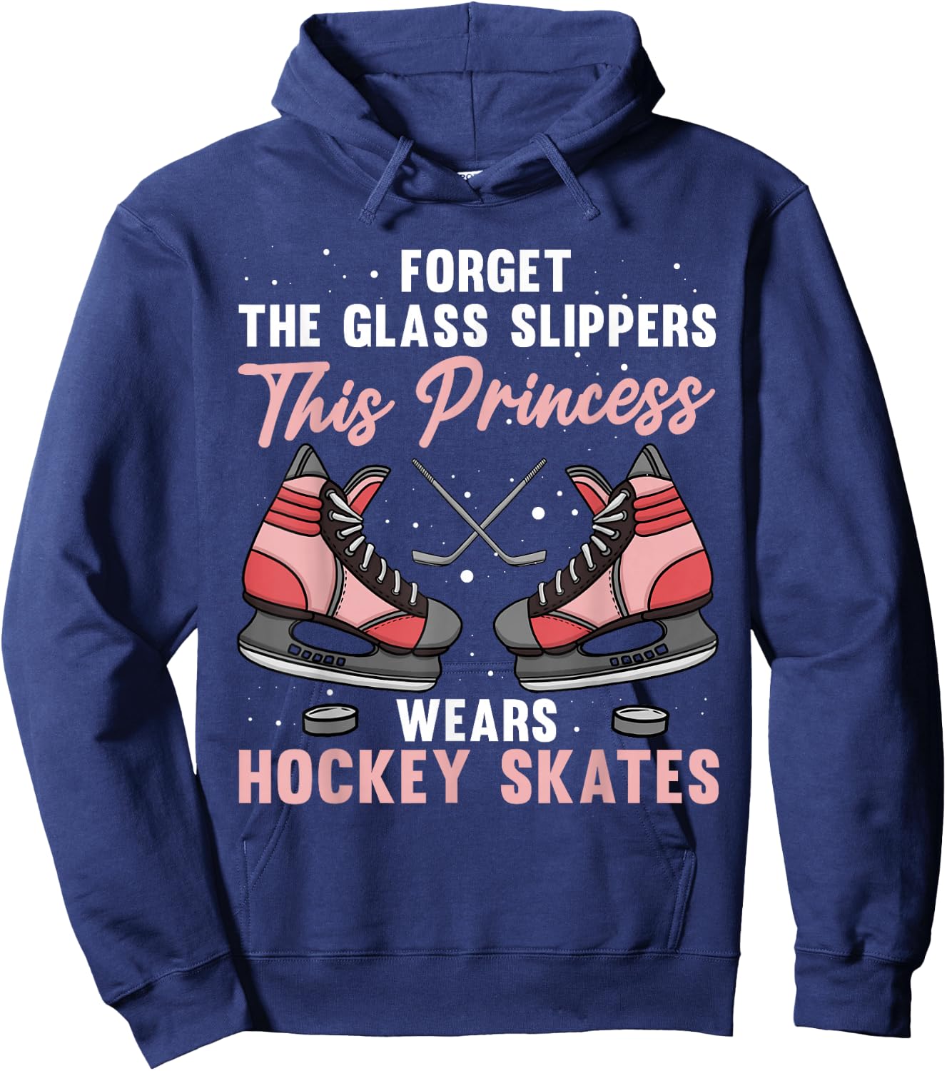 Funny Ice Hockey Art Girls Ice Hockey Player Lover Hoodie - Hoodie | Navy