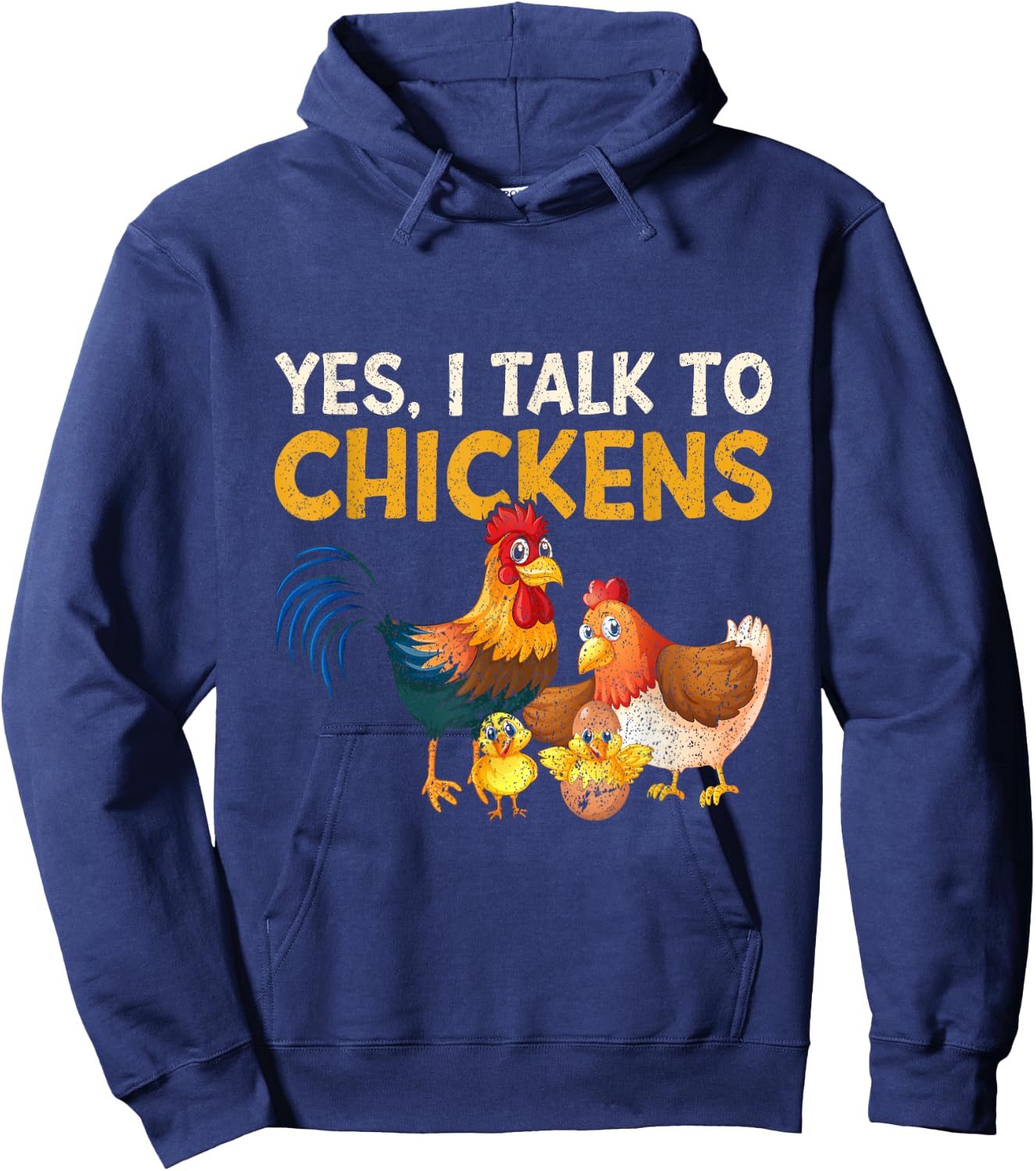 Kids Farming Boys Funny Farmer Gifts Women Yes, I Talk To Chickens | Farm Lover Funny Chicken Farmer Hoodie - Hoodie | Navy