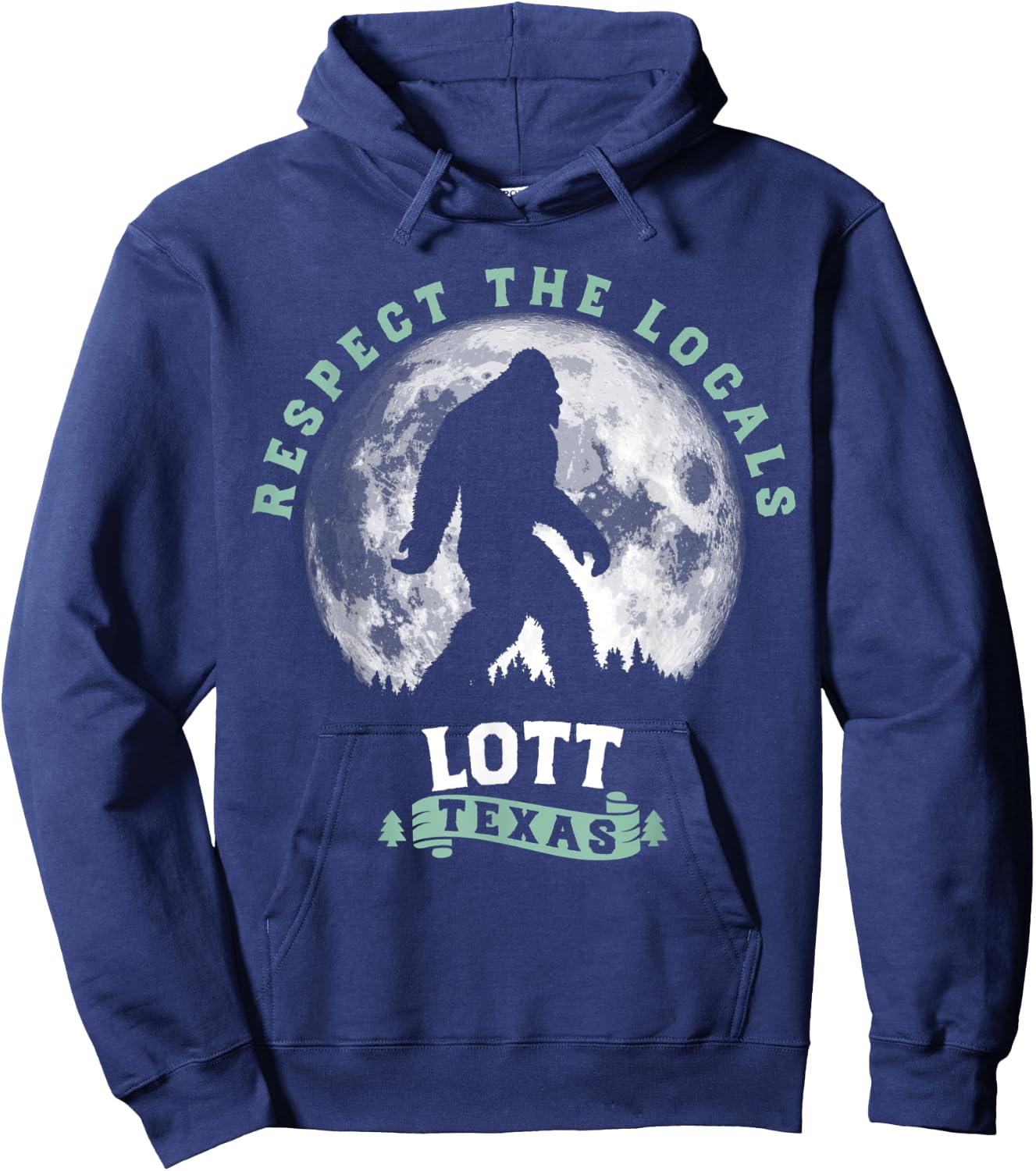 Lott Texas Bigfoot Night Walk Retro Moon Hoodie - Hoodie | Navy