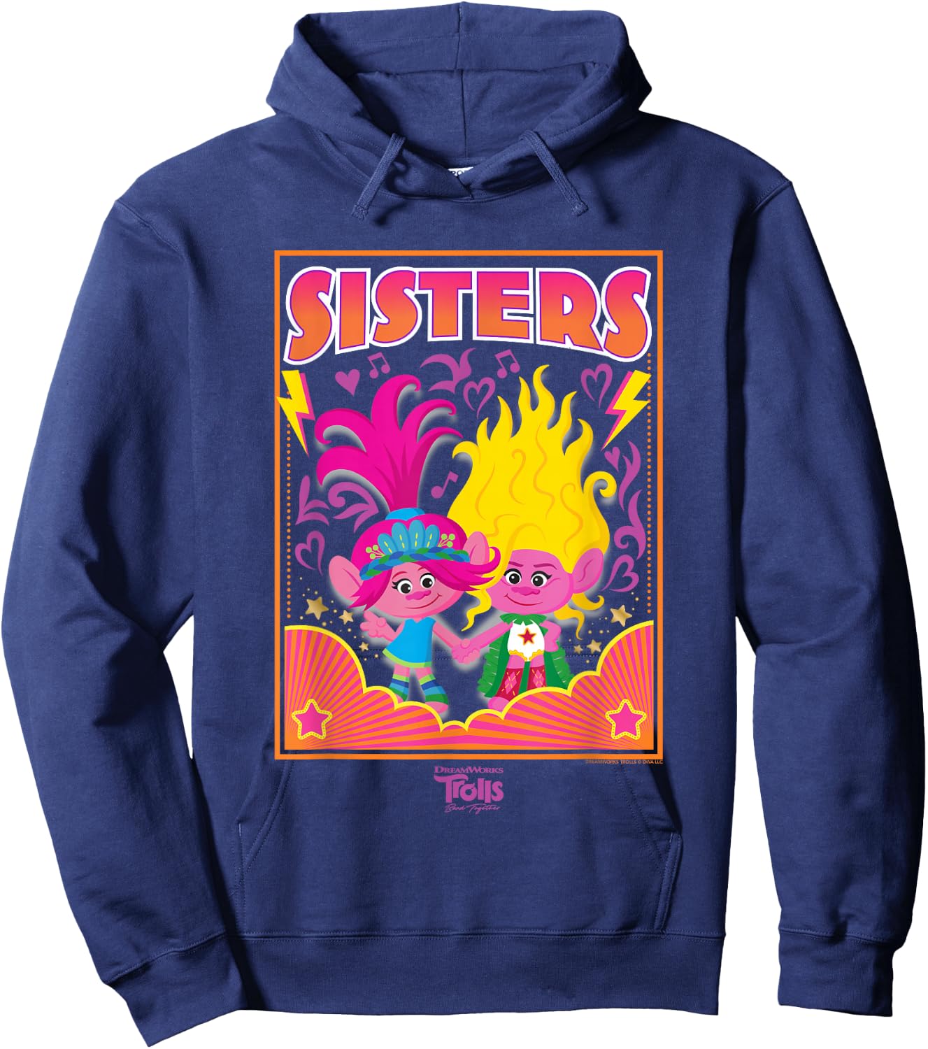 DreamWorks Trolls Band Together Poppy and Viva Sisters Hoodie - Hoodie | Navy