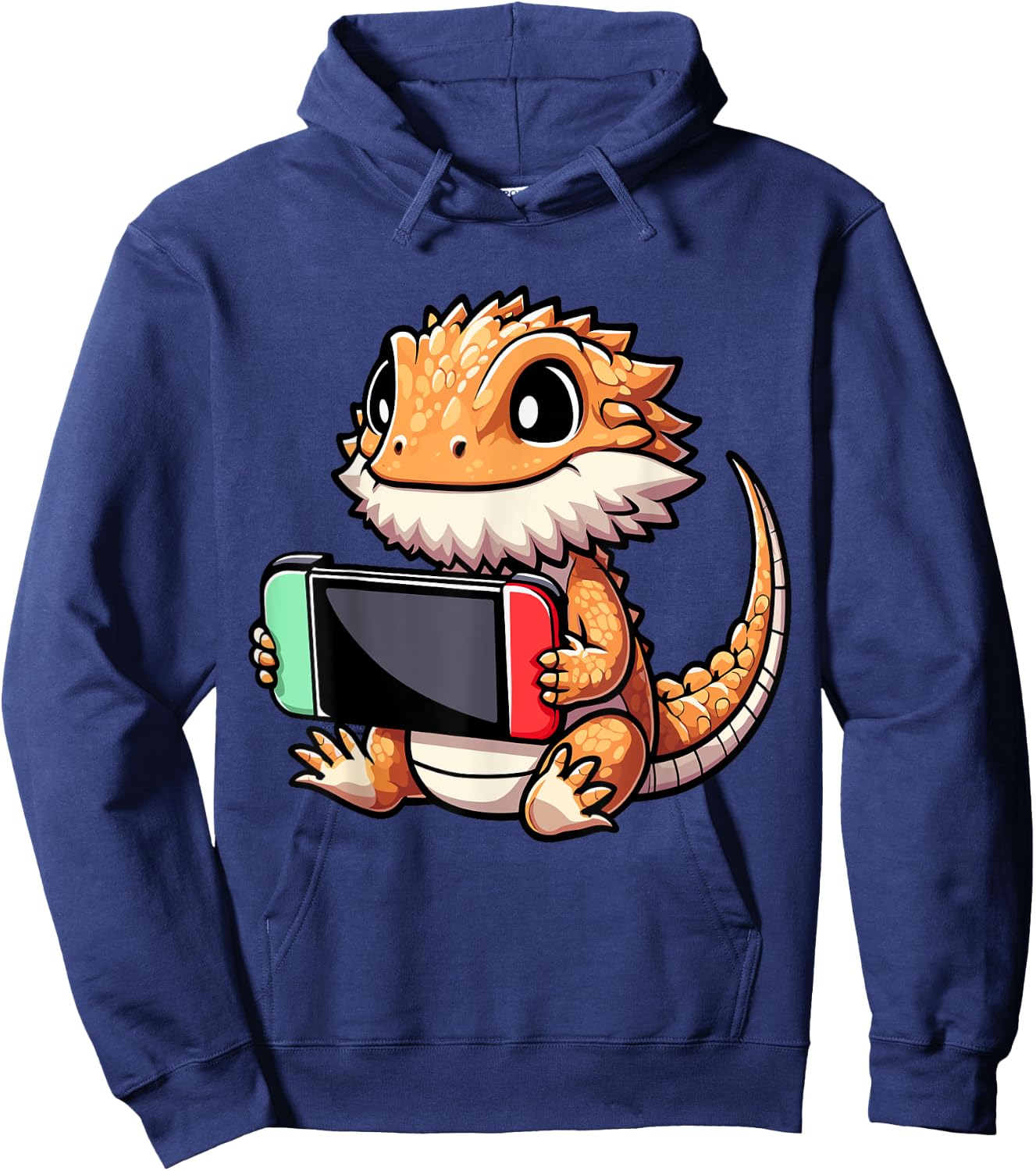 Cute Bearded Dragon Gamer - Funny Video Game Lizard Hoodie - Hoodie | Navy