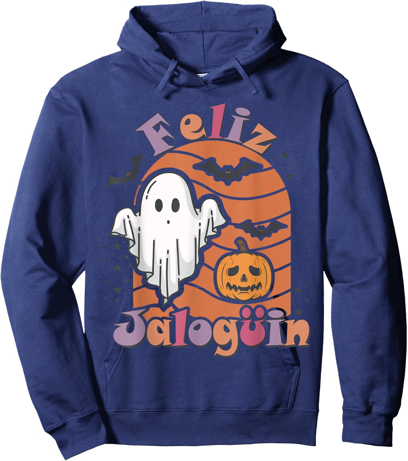 Feliz Jaloguin Cute Spanish Haloween Latino Hoodie - Hoodie | Navy