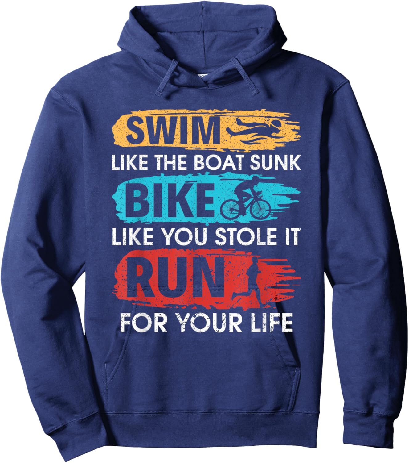 Cool Triathlon Women Swim Bike Run Triathlete Hoodie - Hoodie | Navy