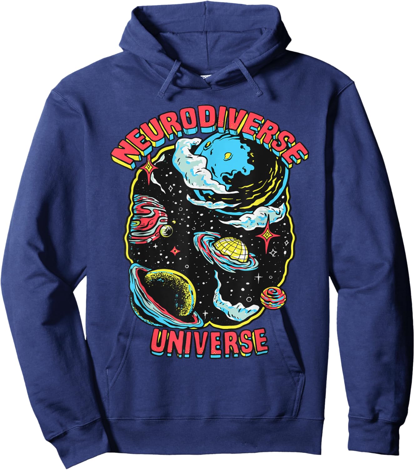 Neurodiverse Universe Neurodiversity Embrace ADHD Autism ASD Hoodie - Hoodie | Navy