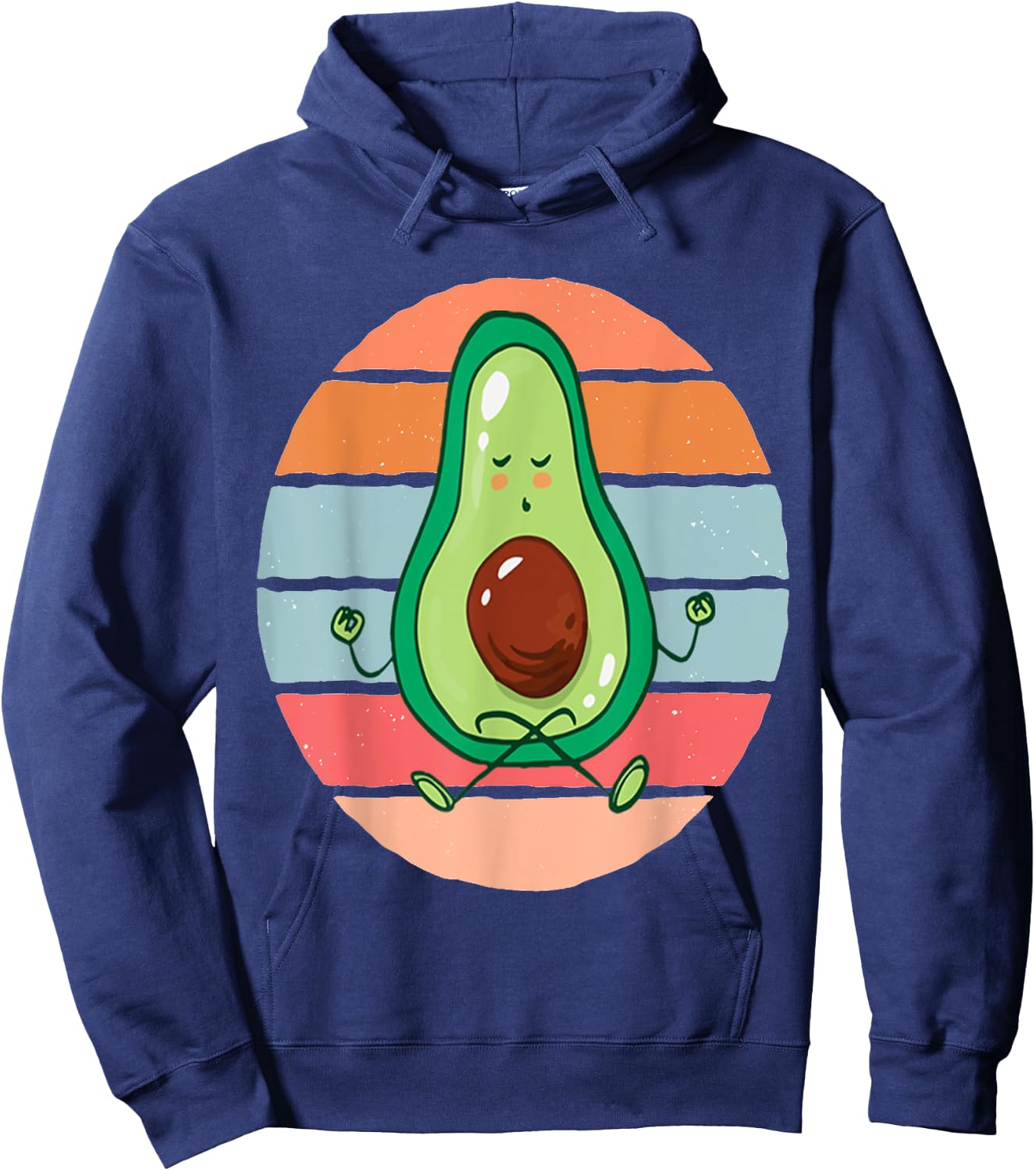 Funny Avocado Yoga Fitness Funny Exercising Gym Meditation Hoodie - Hoodie | Navy