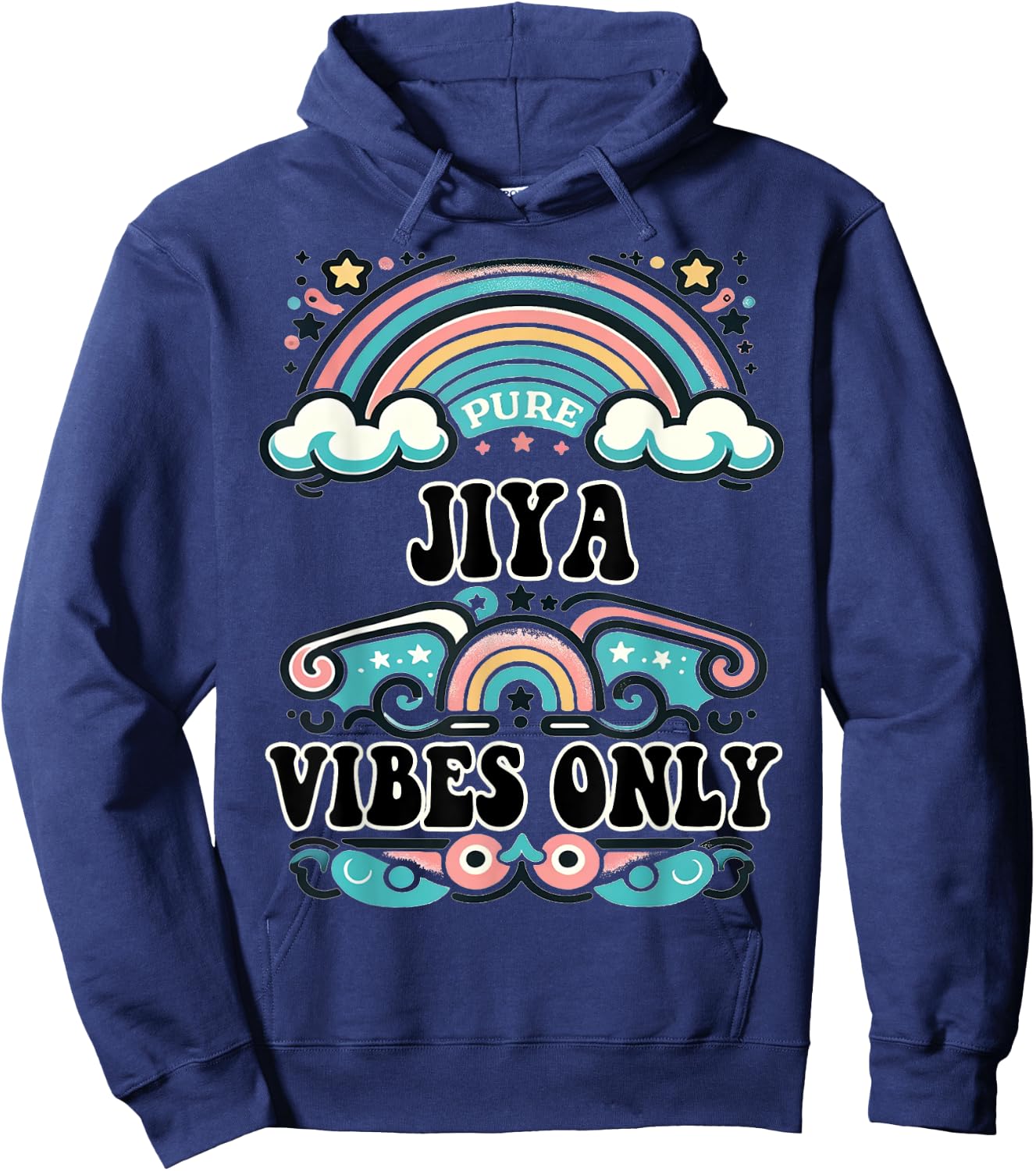 JIYA Vibes Only Cute Retro Girls JIYA Name Hoodie - Hoodie | Navy