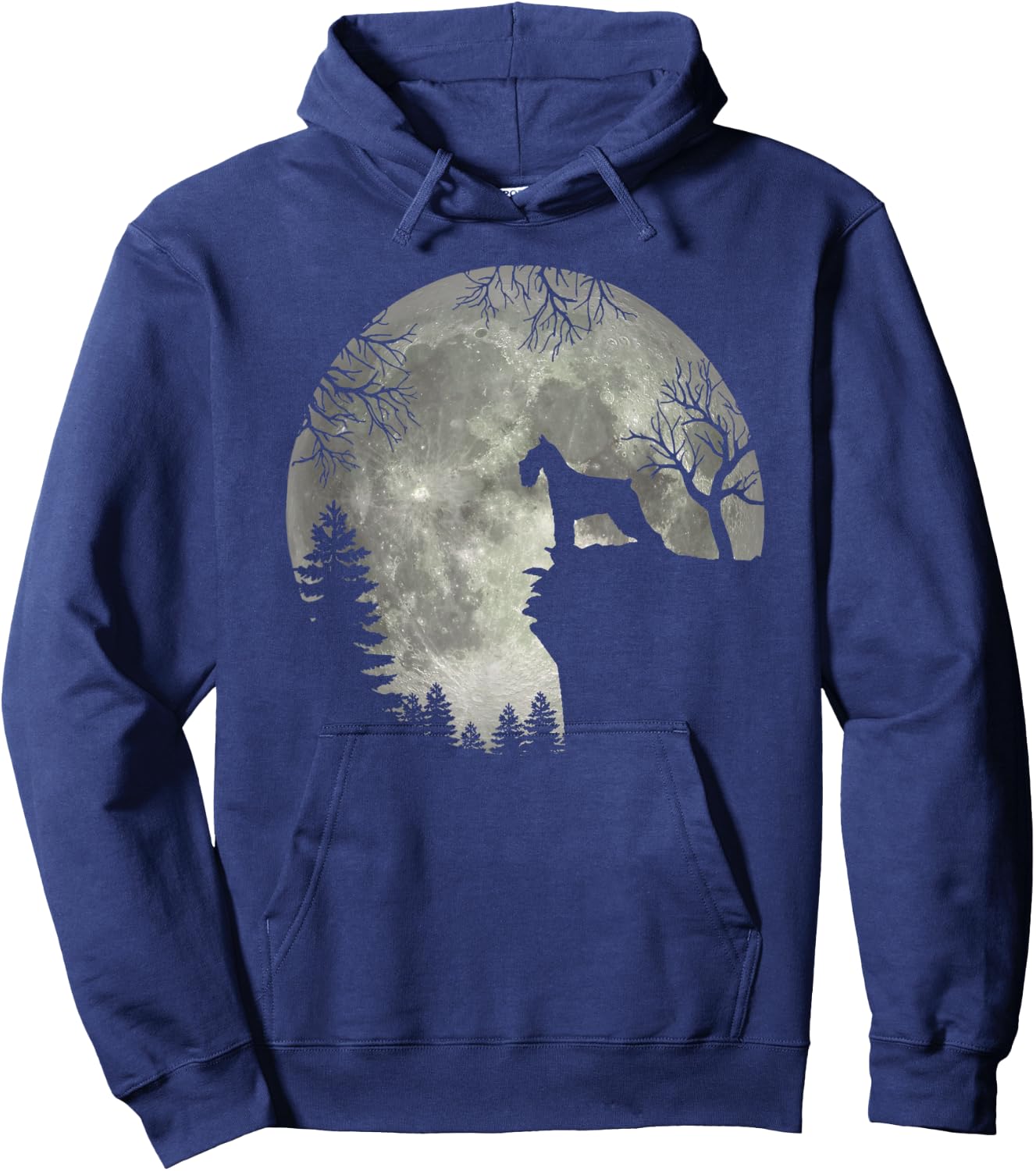 Standard Schnauzer And Moon Halloween Hoodie - Hoodie | Navy