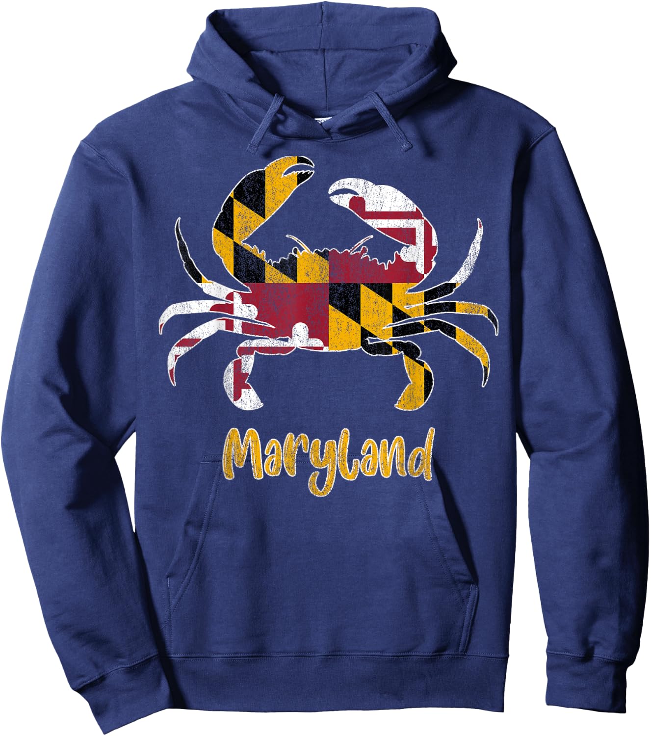 Maryland Blue Crab Flag of Maryland Family Vacation Camping Hoodie - Hoodie | Navy