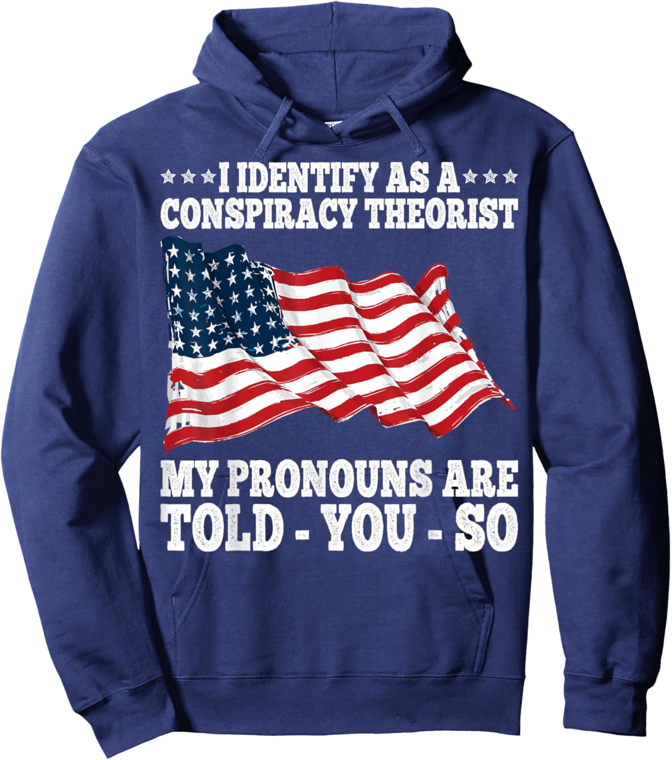 I Identify As A Conspiracy Theorist Pronouns Are Told You So Hoodie - Hoodie | Navy