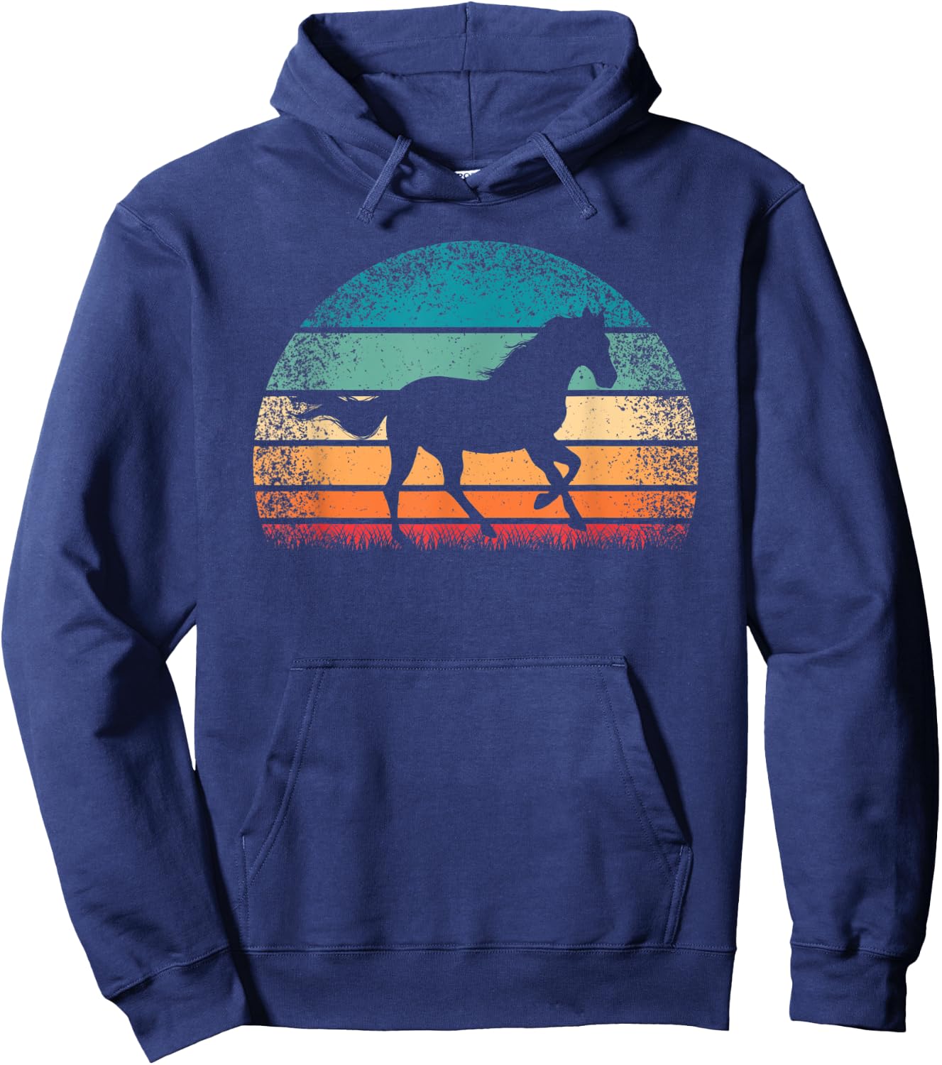 Cute Horses Clothing Women Kids Girls Boys Retro Horse Lover Horseback Riding Cowgirl Hoodie - Hoodie | Navy