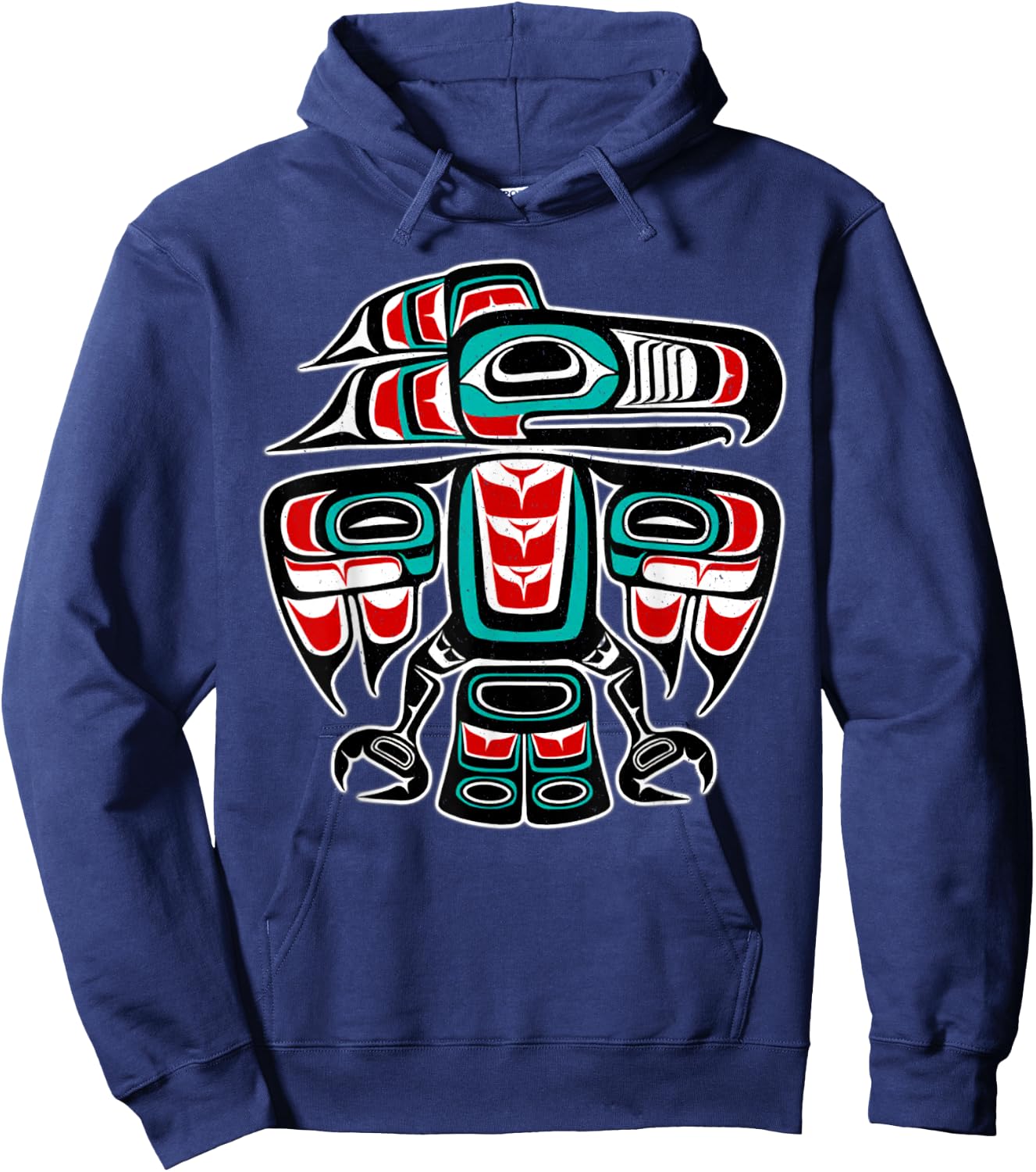 Northwest Coast Totem Pole Art - Eagle - Native Bird Hoodie - Hoodie | Navy