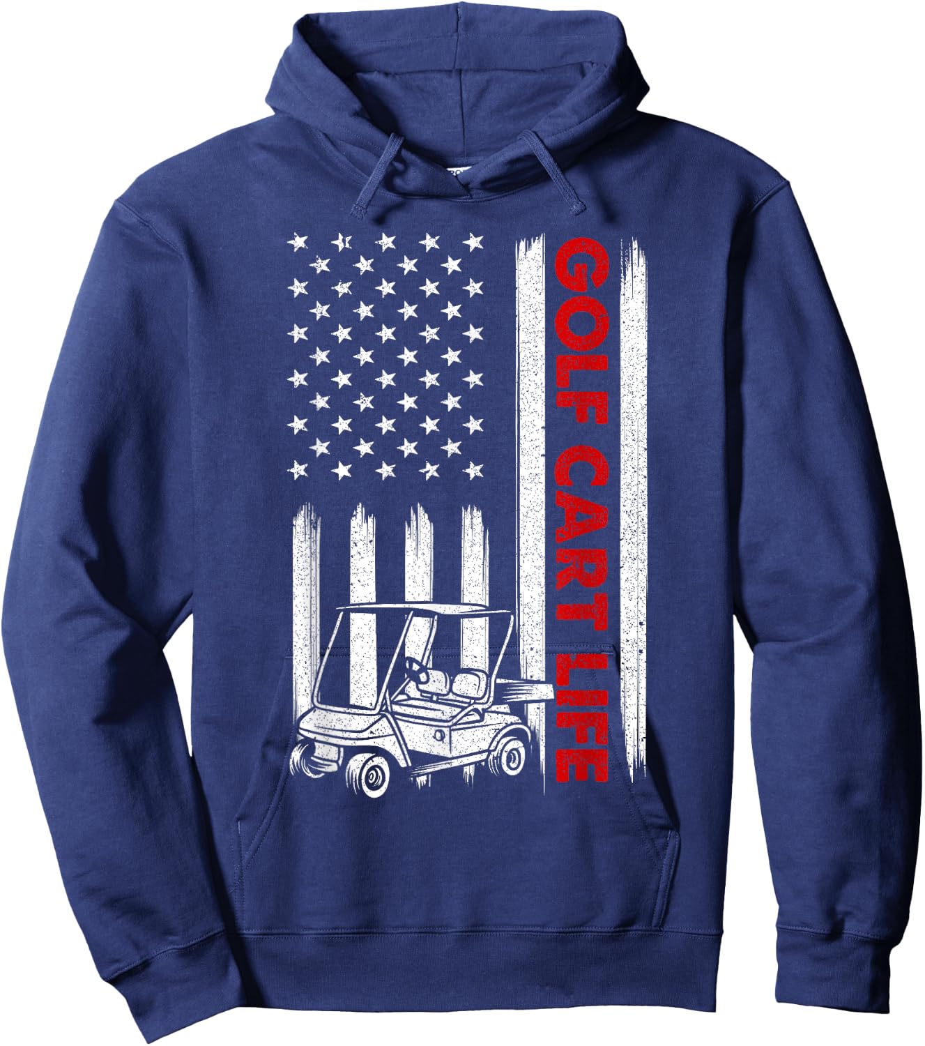 Funny USA Flag Golf Design Women Golfer Golf Lover Hoodie - Hoodie | Navy