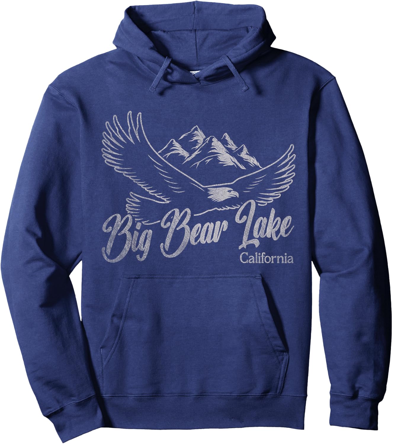 Vintage Big Bear Lake California Mountains Eagle Hoodie - Hoodie | Navy