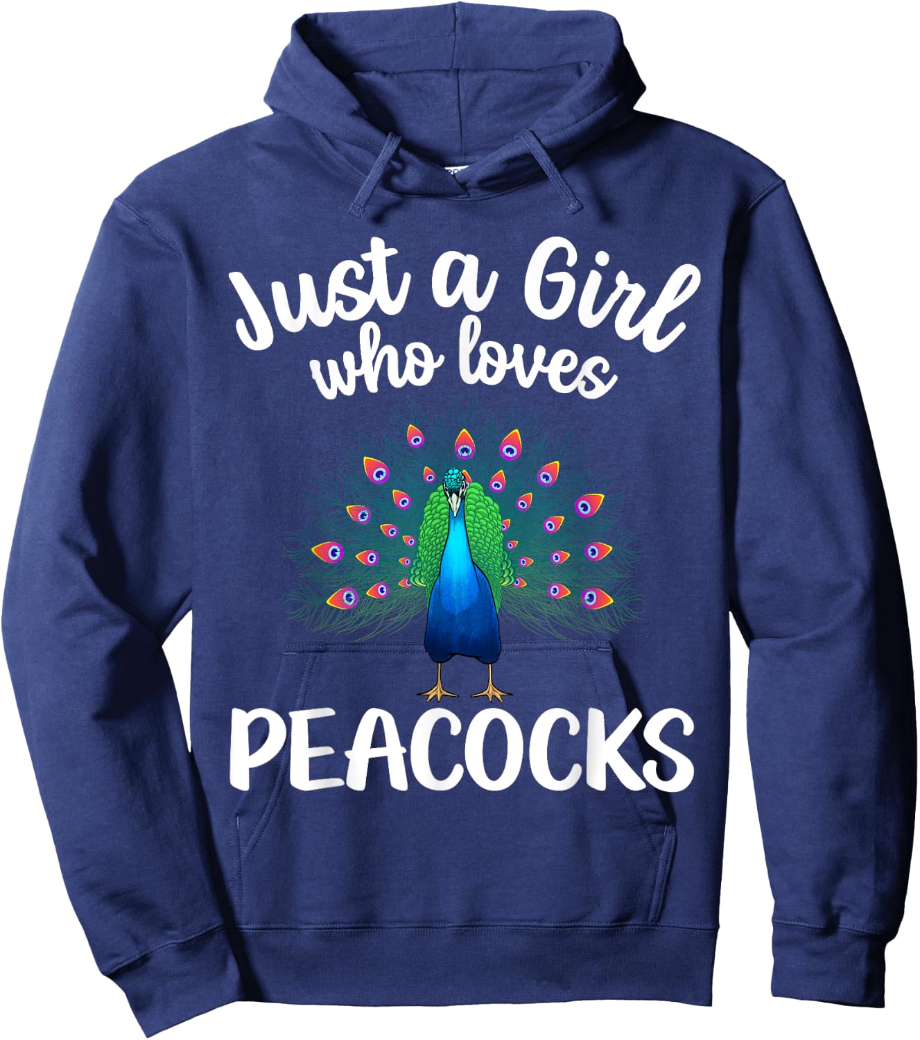 Funny Peacock Design For Girls Kids Youth Peacock Bird Lover Hoodie - Hoodie | Navy