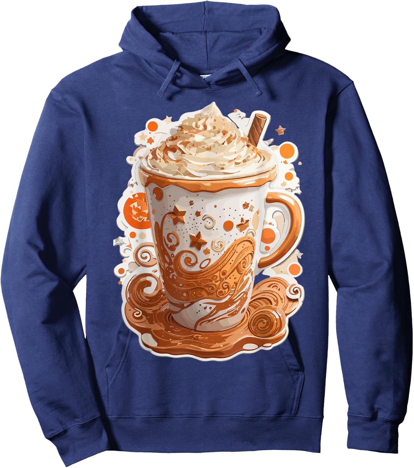 Pumpkin Spice Latte Art Fall Autumn Season Coffee Drinks Hoodie - Hoodie | Navy