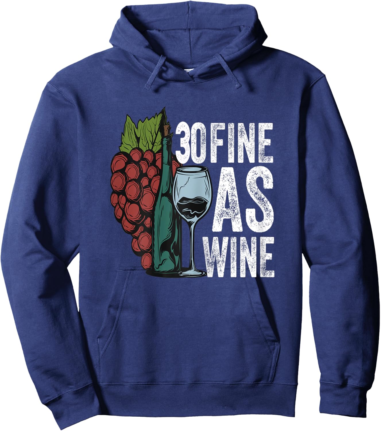 30 Fine As Wine 30 Year Old Birthday Girl 30th Birthday Gift Hoodie - Hoodie | Navy