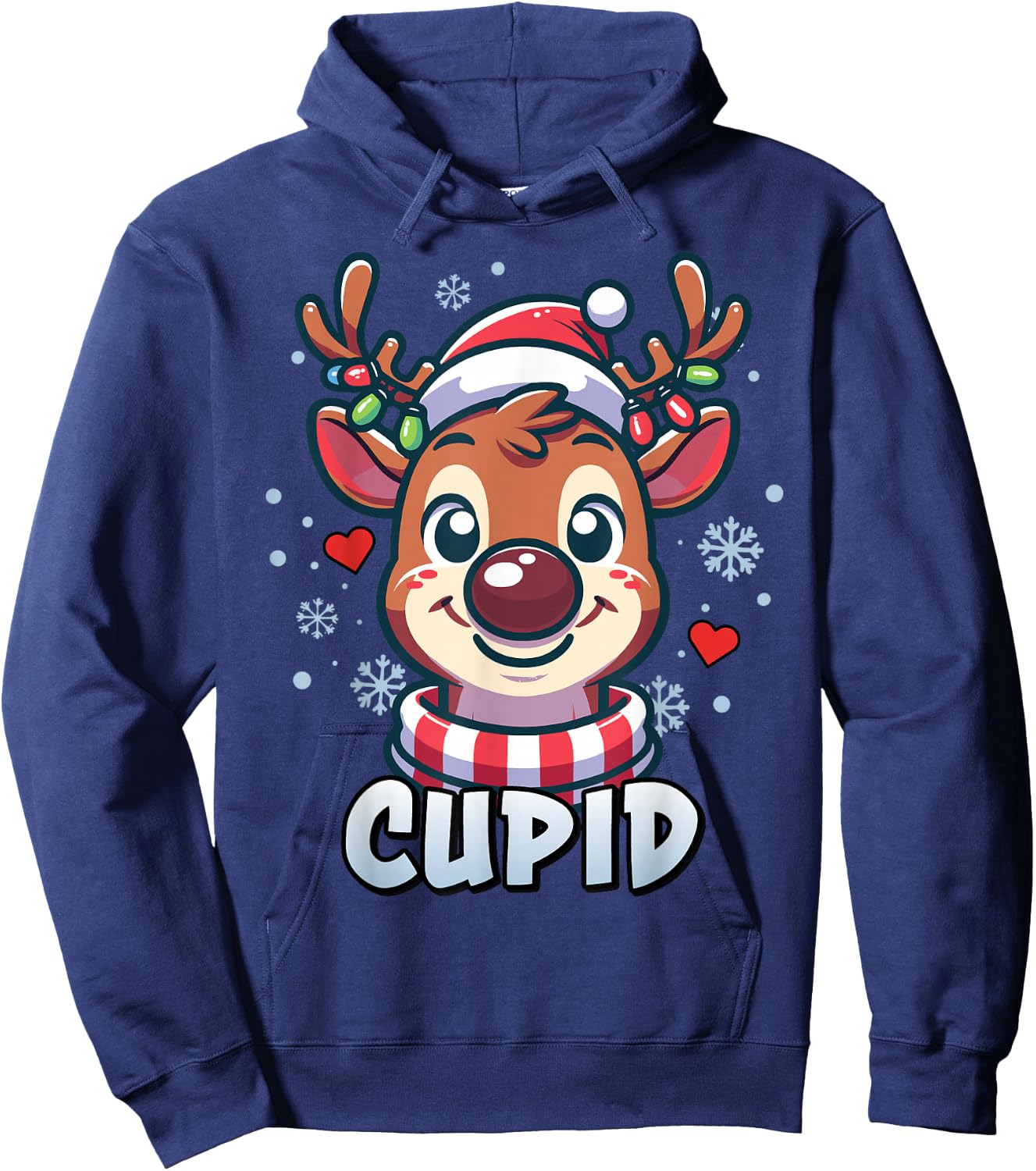 Santa’s Reindeer Cupid Xmas Group Costume Hoodie - Hoodie | Navy