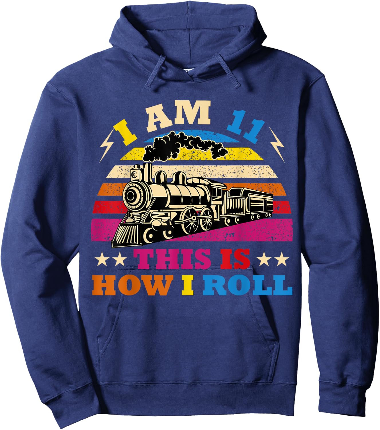 11th Birthday Boy Train 11 Year Old Funny B-Day Matching Hoodie - Hoodie | Navy