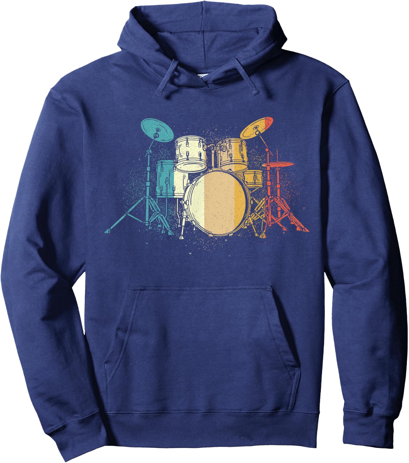Retro Vintage Drum Sets - Drummer Drumming Lover Percussion Hoodie - Hoodie | Navy
