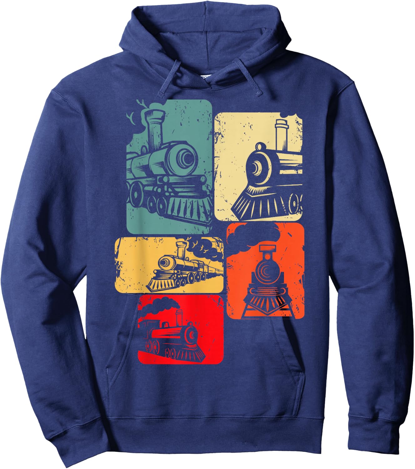 Train Railroad Engineer Railway Steam Train Locomotive Hoodie - Hoodie | Navy