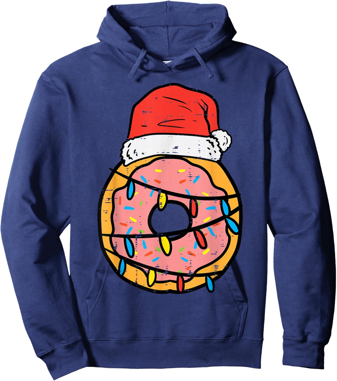 Christmas Donut Santa Cute Xmas Baking Baker Men Women Kids Hoodie - Hoodie | Navy
