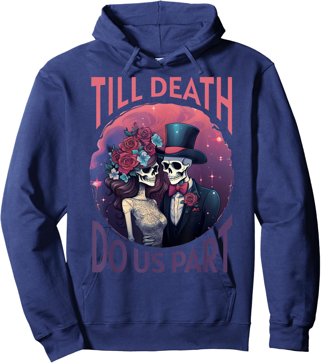Skeleton Couple Wedding Till Death Do Us Part Halloween Hoodie - Hoodie | Navy
