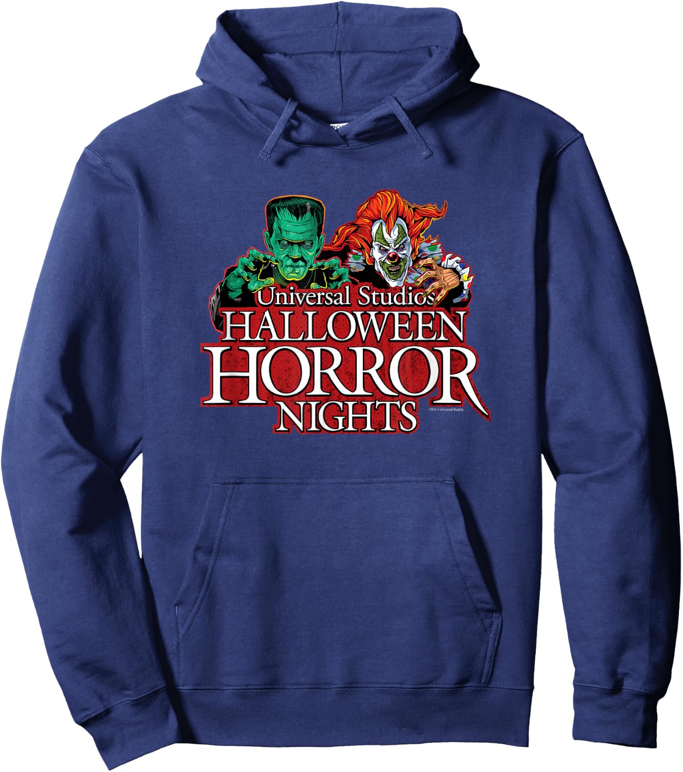 Halloween Horror Nights Frankenstein and Jack The Clown Hoodie - Hoodie | Navy