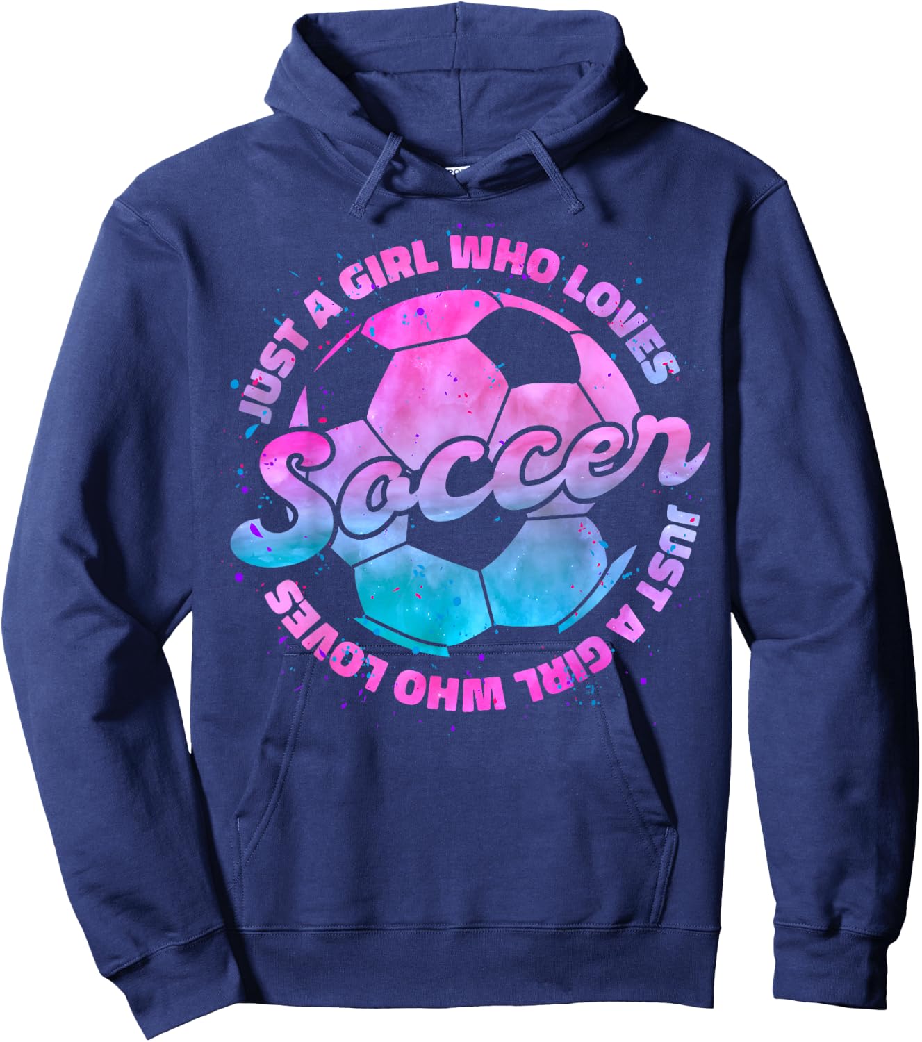 Just A Girl who Loves Soccer Football Girl Women Gift Hoodie - Hoodie | Navy
