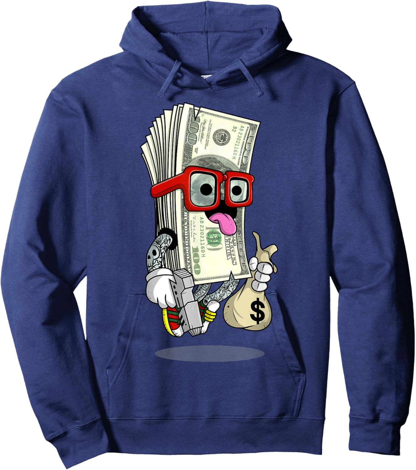 Money Hip Hop Graphic Urban Graffiti Art Hoodie - Hoodie | Navy