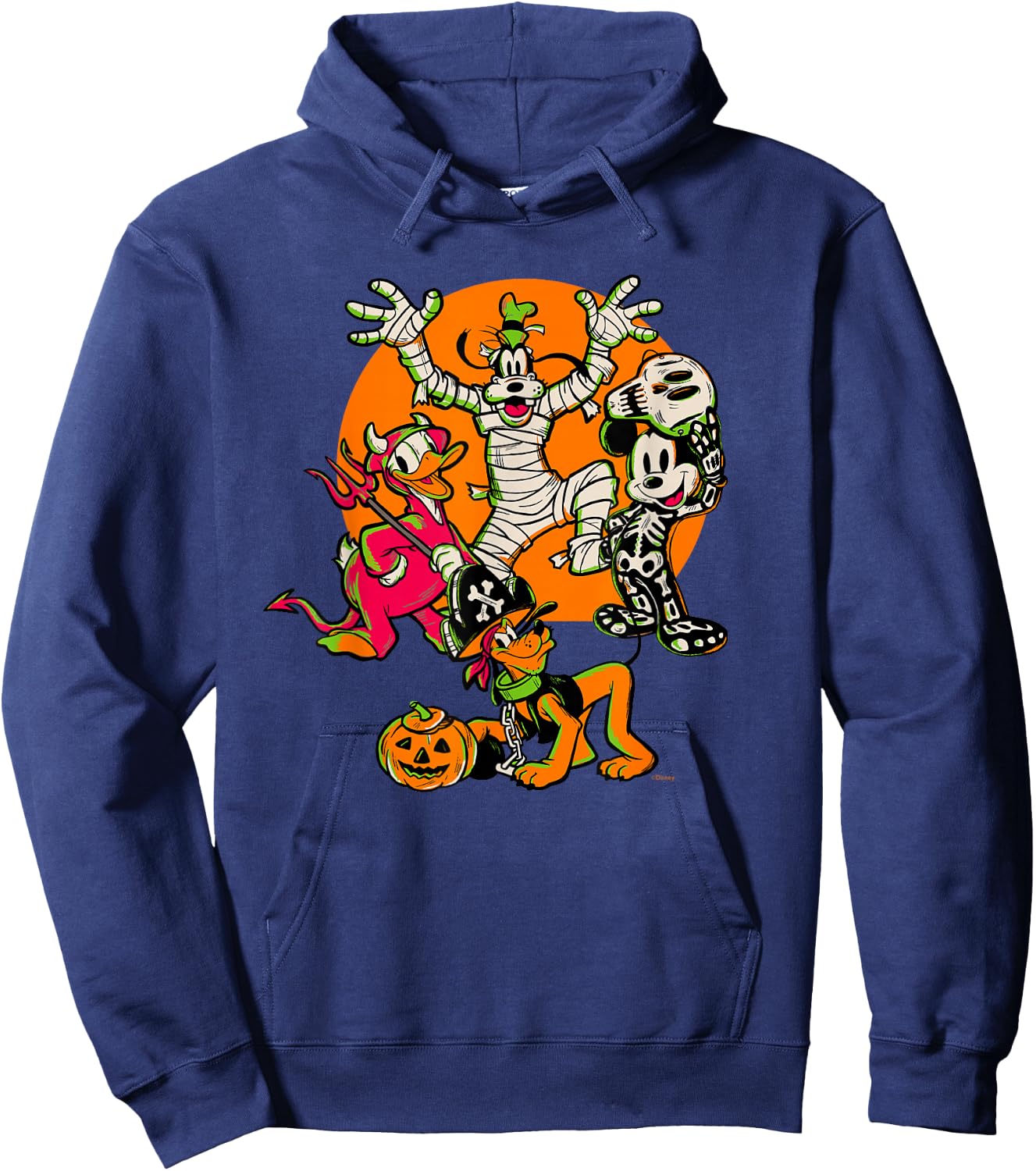 Disney 100 Mickey Donald Goofy & Pluto Halloween Costumes Hoodie - Hoodie | Navy